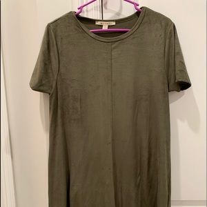 Army green suede dress